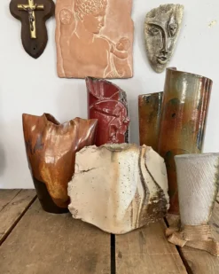 Vase grès vernissé années 80