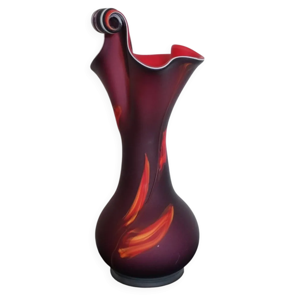 Vase « Jack in the Pulpit » en verre d’art