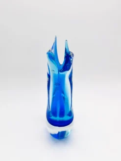 Vase Murano Luigi Onesto Oball Sommerso Bleu 26.5cm 2.13kg Signé