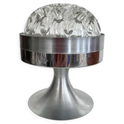Vase pique-fleurs, support métal années 80