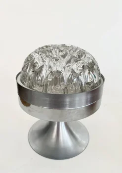 Vase pique-fleurs, support métal années 80