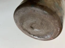 Vase pot de potier en terre turquoise et mordorée