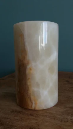 Vase pot à pinceaux et crayons en marbre ou onyx