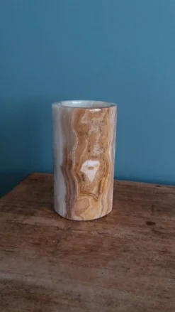 Vase pot à pinceaux et crayons en marbre ou onyx