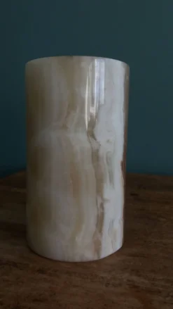 Vase pot à pinceaux et crayons en marbre ou onyx