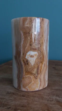 Vase pot à pinceaux et crayons en marbre ou onyx