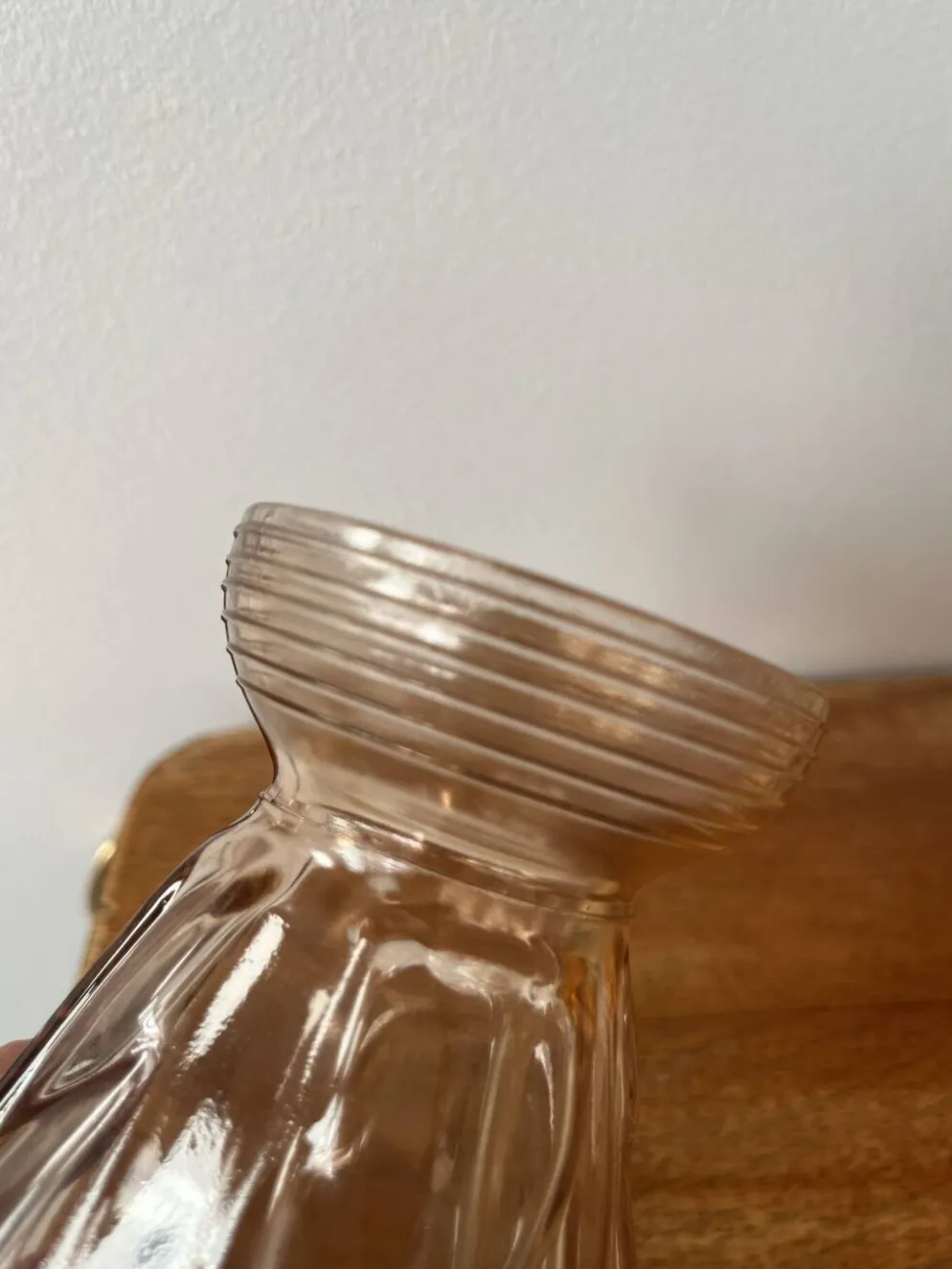 Vase pour bulbes verre rosé art déco