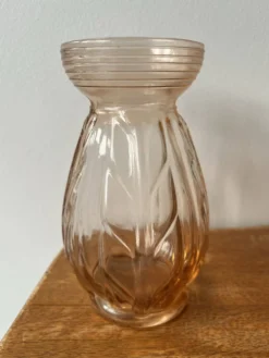 Vase pour bulbes verre rosé art déco
