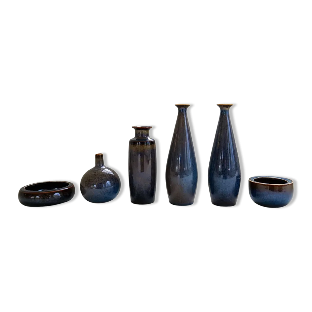 6 Vases Carl Harry Stålhane Rörstrand Suède
