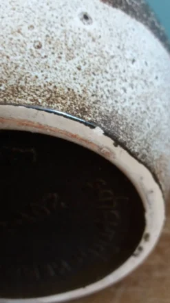 Vase Scheurich Keramik West Germany vermillon rouille chocolat et crème