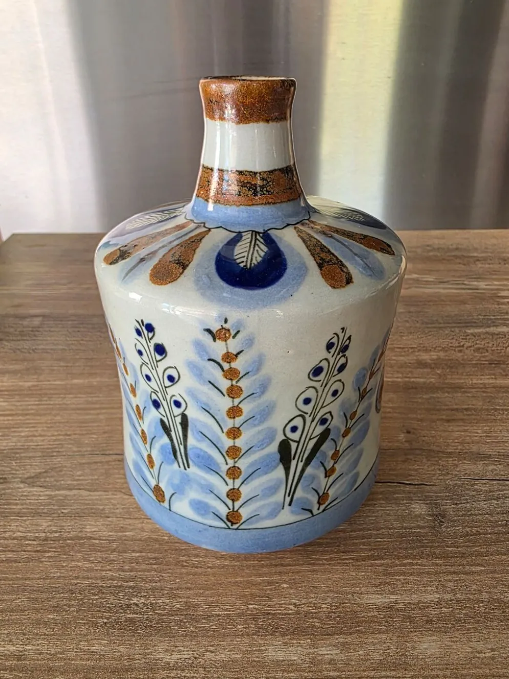 Vase solifleur grès Tonalá Mexique Ken Edwards El Palomar signé