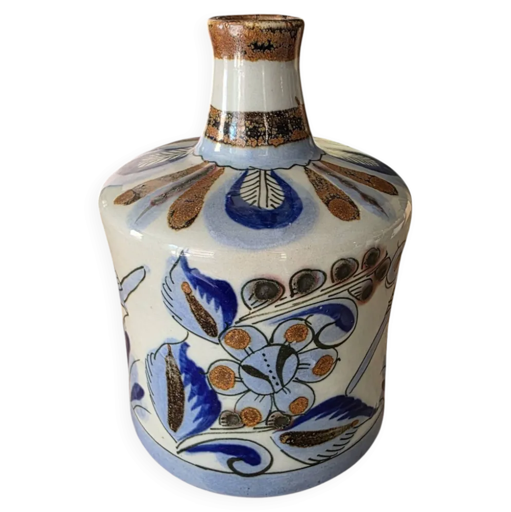 Vase solifleur grès Tonalá Mexique Ken Edwards El Palomar signé