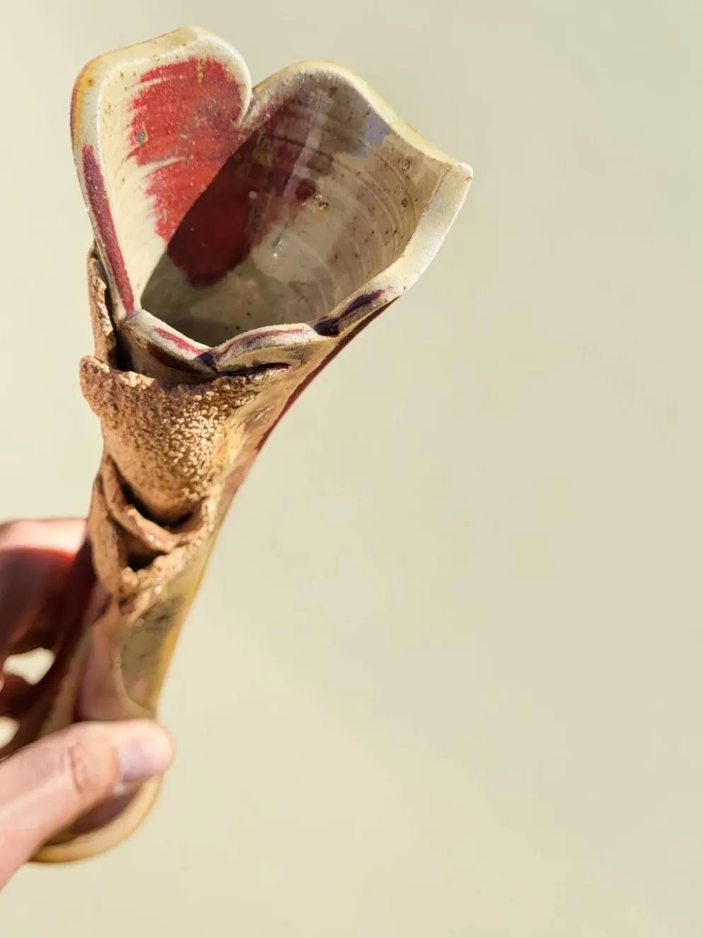 Vase soliflore en grès émaillé, signé Potelune, La Borne