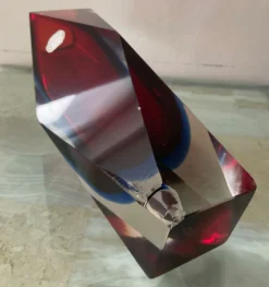Vase Sommerso de Flávio Poli à facettes années 60-70