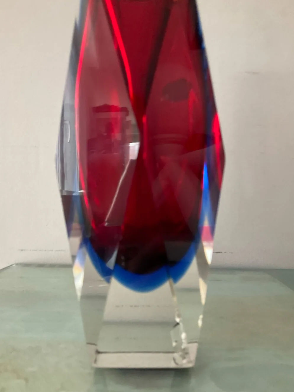 Vase Sommerso de Flávio Poli à facettes années 60-70