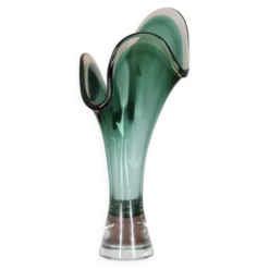 Vase Sommerso en verre de Murano vert par V.A.C. Cimarosti & Pinzan, années 1960