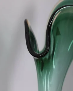 Vase Sommerso en verre de Murano vert par V.A.C. Cimarosti & Pinzan, années 1960