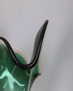 Vase Sommerso en verre de Murano vert par V.A.C. Cimarosti & Pinzan, années 1960