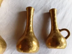 Vases solifleur en laiton brutaliste italien des années 50 – Ensemble de 4