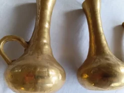 Vases solifleur en laiton brutaliste italien des années 50 – Ensemble de 4