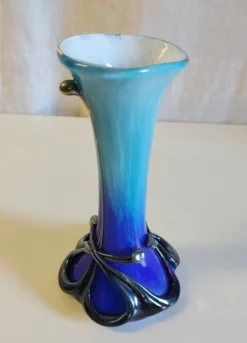 Vase style Art-Nouveau en verrerie de Biot par J.M. OPERTO - mid. XXe