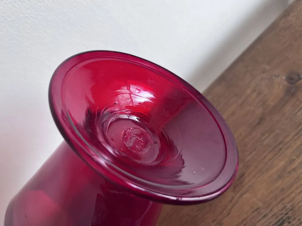 Vase éventail Empoli rouge 1950 XL