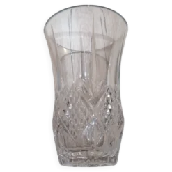 Vase vintage en cristal taillé pointes de diamant