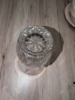 Vase vintage en cristal taillé pointes de diamant