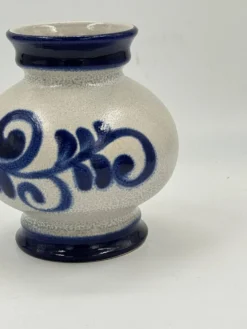 Vase vintage en grès style Westerwald, bleu cobalt