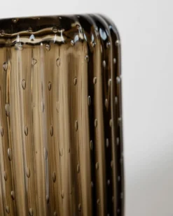 Vase vintage en verre de Murano des années 1990 par Paolo Crepax, grand vase en verre ambré lourd, design à bulles