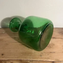 Vase vintage en verre vert bouteille