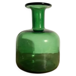 Vase vintage en verre vert bouteille