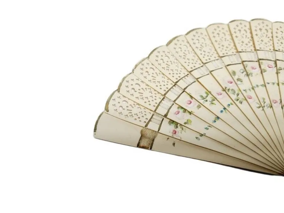 Éventail en celluloïd austro-hongrois Art Nouveau, années 1900