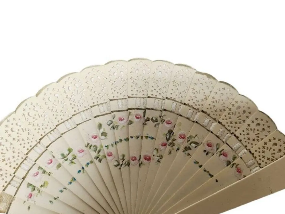Éventail en celluloïd austro-hongrois Art Nouveau, années 1900