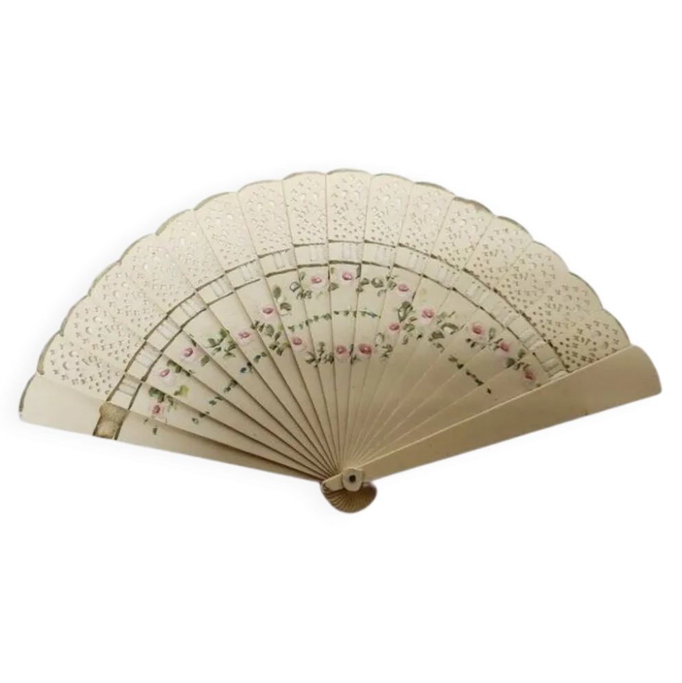 Éventail en celluloïd austro-hongrois Art Nouveau, années 1900