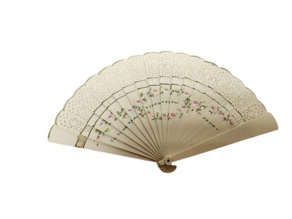 Éventail en celluloïd austro-hongrois Art Nouveau, années 1900