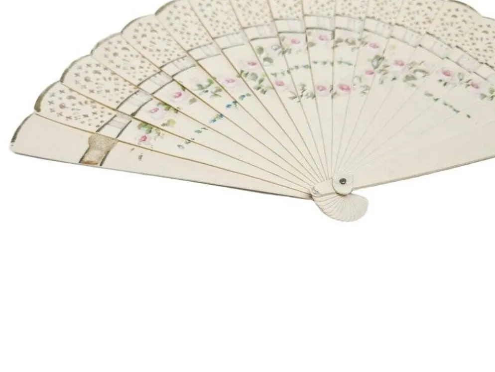 Éventail en celluloïd austro-hongrois Art Nouveau, années 1900