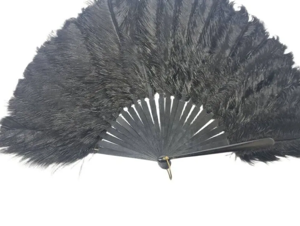 Éventail en plumes Art Déco polonais autrichien, années 1920