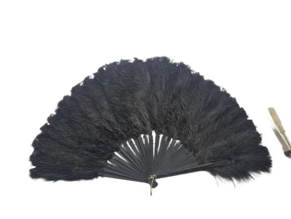 Éventail en plumes Art Déco polonais autrichien, années 1920