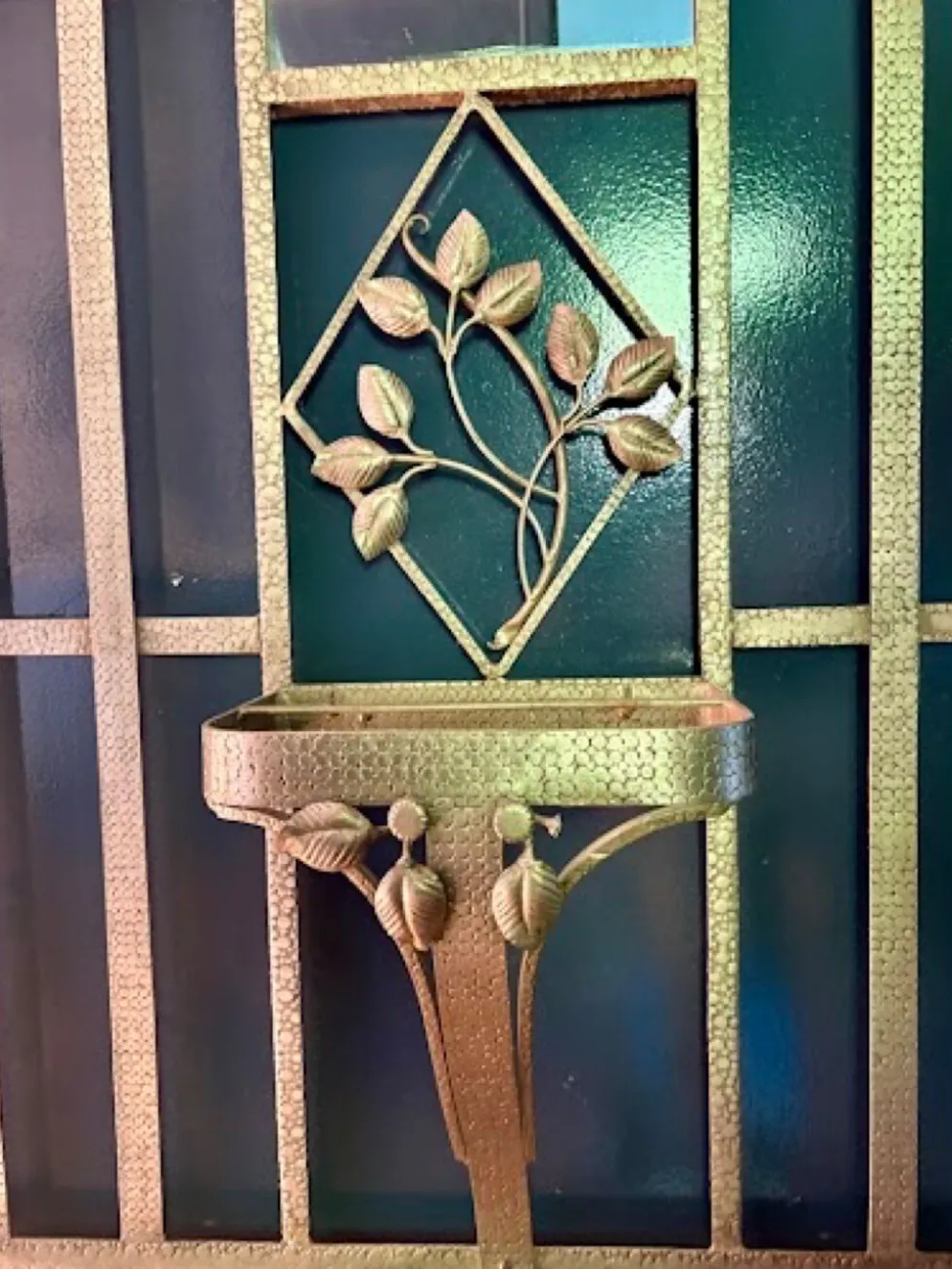 Vestiaire Art Déco en fer forgé avec miroir