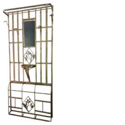 Vestiaire Art Déco en fer forgé avec miroir