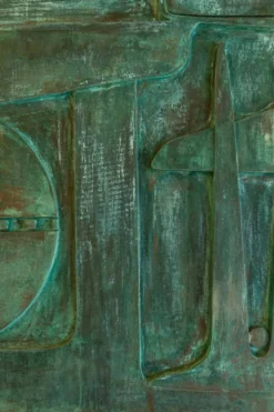 Victoire de Segonzac. Panneau triptyque sculpté et cuivré. Contemporain