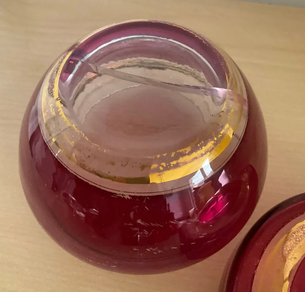 Vide poche Art déco en verre soufflé