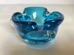 Vide poche cendrier bleu style Murano