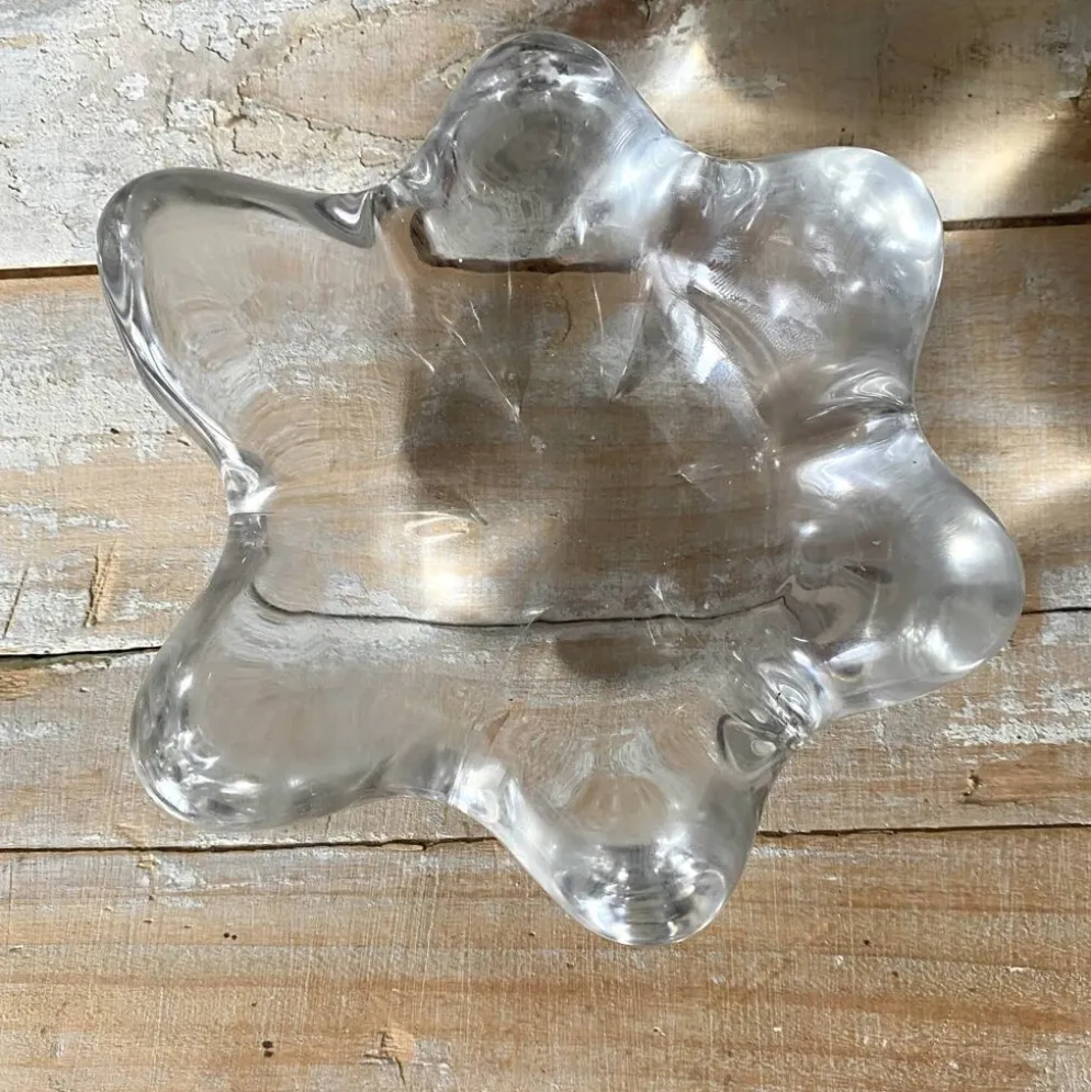 Vide poche , cendrier en verre en cristal forme d'étoile