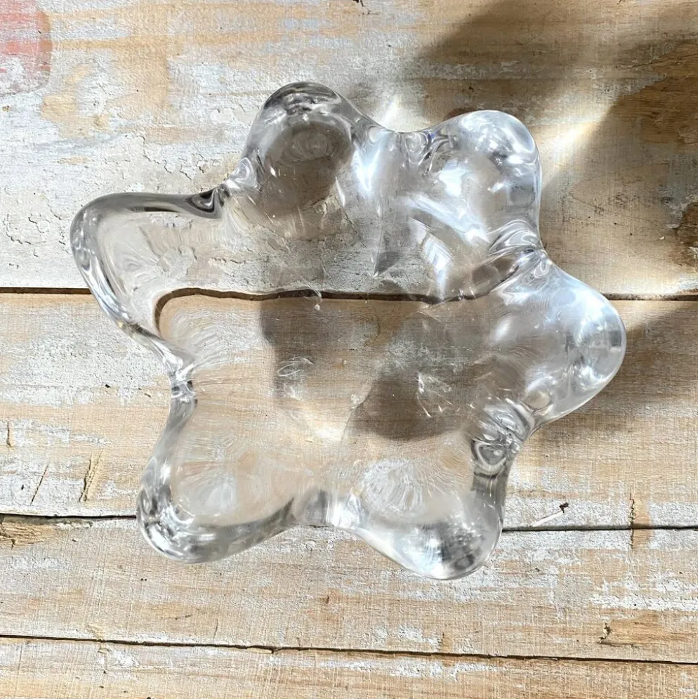 Vide poche , cendrier en verre en cristal forme d'étoile