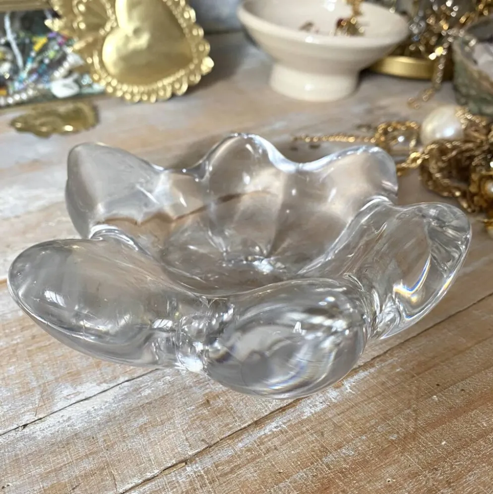 Vide poche , cendrier en verre en cristal forme d'étoile