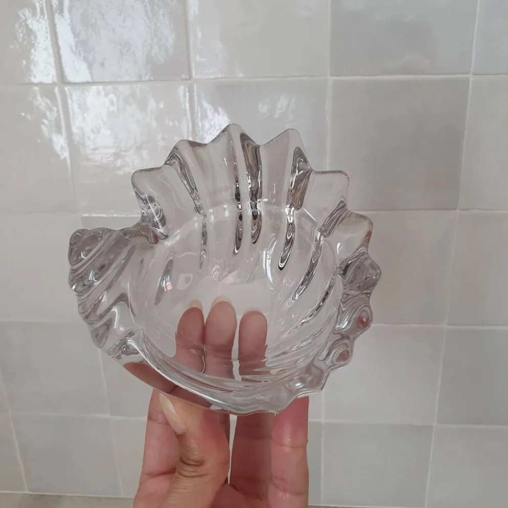 Vide-Poche coquillage en verre transparent