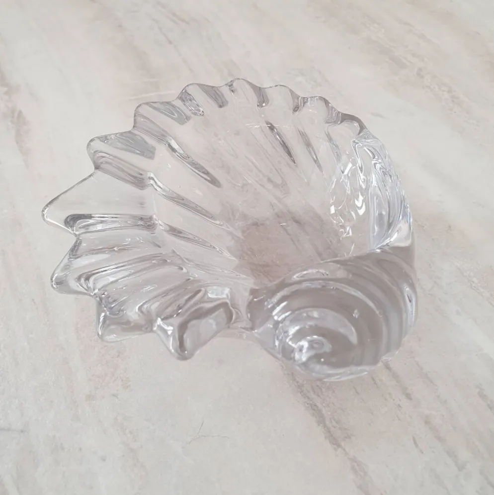Vide-Poche coquillage en verre transparent