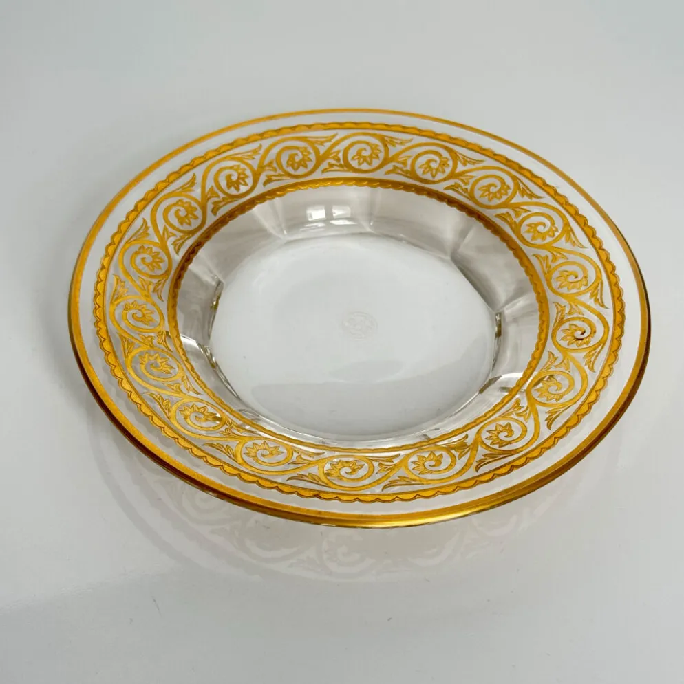 Vide-poche en cristal de Baccarat – frise dorée